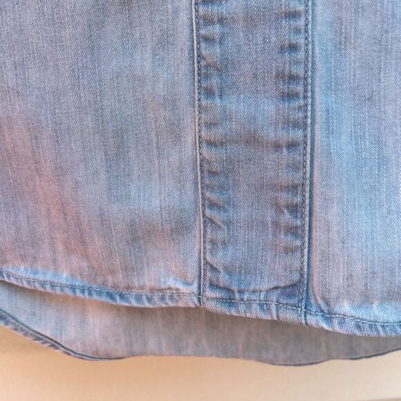 Rag & Bone Light Blue Distressed Long-Sleeved Classic Collar Shirt, Size XS - Picture 12 of 14